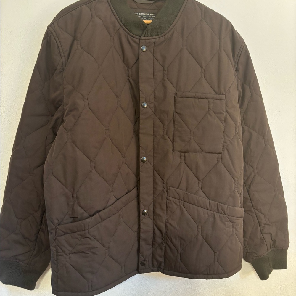 J. Crew Men XL Jacket - Quilted flight jacket with PrimaLoft - Brown